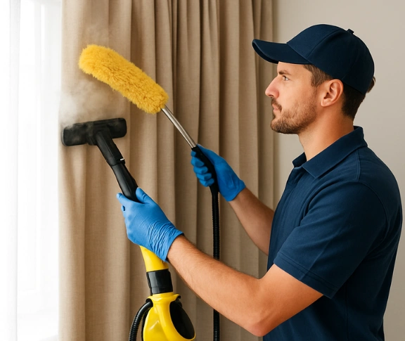 Trusted drapes cleaning technician Matty Curtain Cleaning capalaba QLD