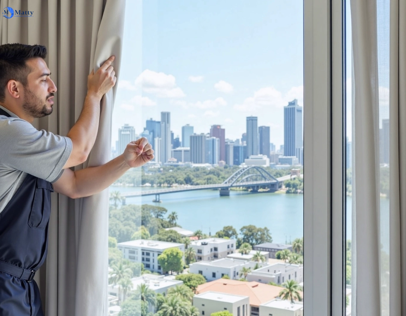 Professional curtain steam cleaning service capalaba QLD by Matty Curtain Cleaning