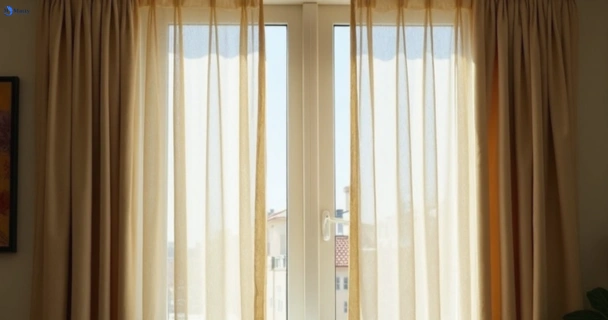 Dull dusty drapes in capalaba before professional cleaning